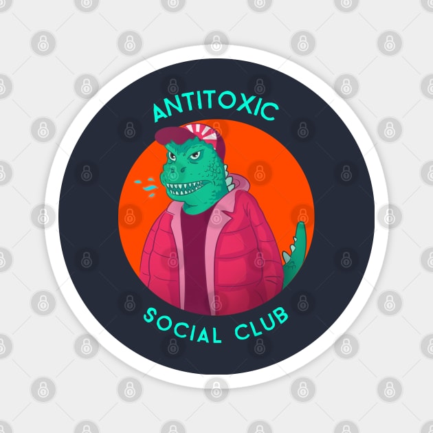 Kaiju Anti Toxic Social Club Magnet by ChilledTaho Visuals